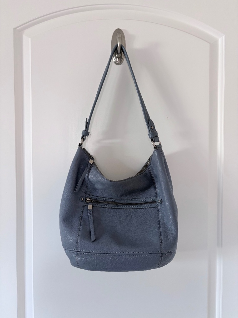 The Sak Leather Hobo Bag – Slate Blue/Gray